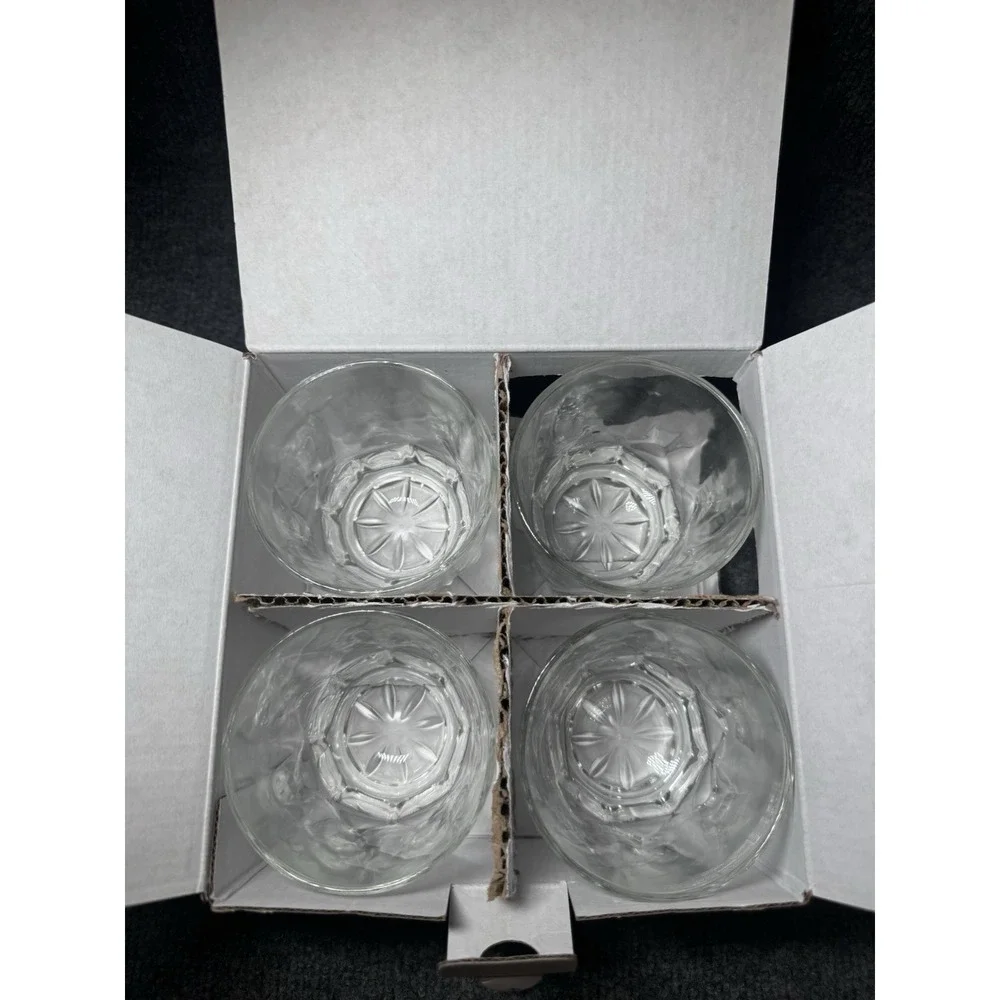 Brooks Brothers Prism Double Old Fashioned‎ Glasses Set Of 4 Whiskey Glasses NEW